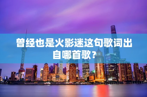 曾经也是火影迷这句歌词出自哪首歌？