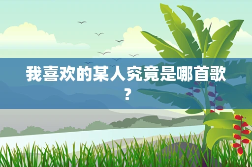 我喜欢的某人究竟是哪首歌？