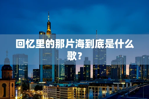 回忆里的那片海到底是什么歌？