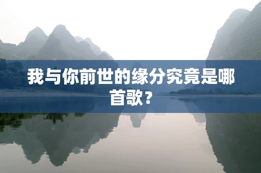 我与你前世的缘分究竟是哪首歌？