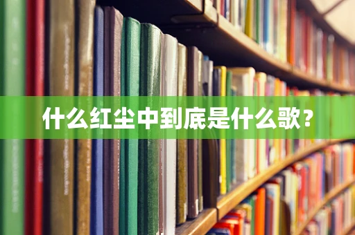 什么红尘中到底是什么歌？