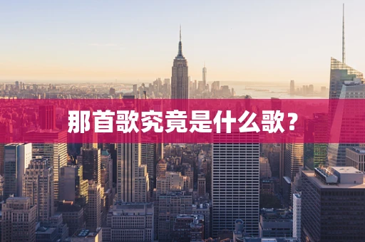 那首歌究竟是什么歌？