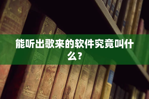 能听出歌来的软件究竟叫什么？