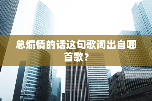 总煽情的话这句歌词出自哪首歌？