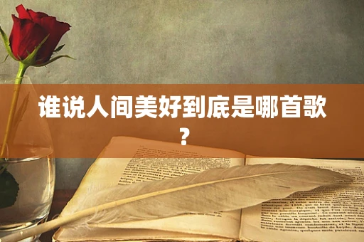 谁说人间美好到底是哪首歌？