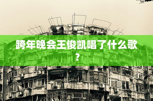 跨年晚会王俊凯唱了什么歌？
