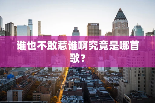 谁也不敢惹谁啊究竟是哪首歌？
