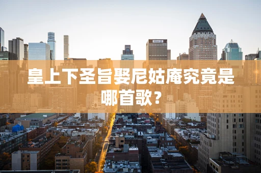皇上下圣旨娶尼姑庵究竟是哪首歌？