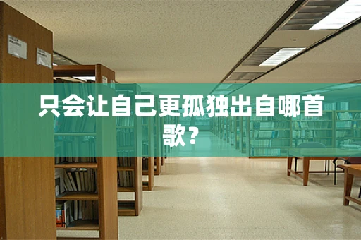 只会让自己更孤独出自哪首歌？