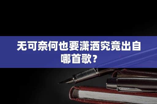 无可奈何也要潇洒究竟出自哪首歌？