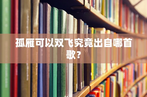 孤雁可以双飞究竟出自哪首歌？