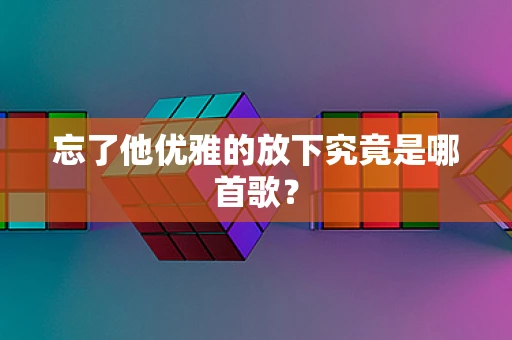 忘了他优雅的放下究竟是哪首歌？