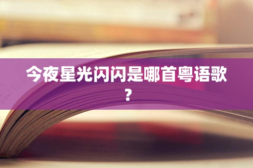 今夜星光闪闪是哪首粤语歌？