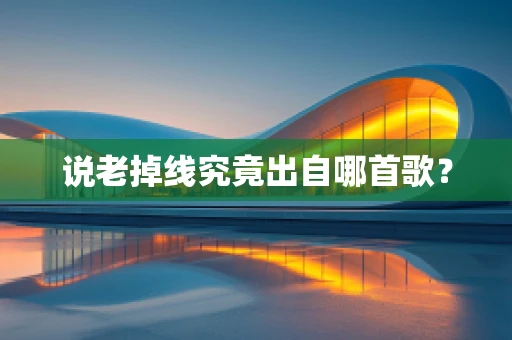 说老掉线究竟出自哪首歌？