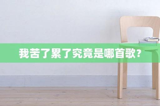 我苦了累了究竟是哪首歌？