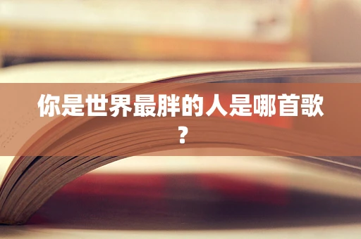 你是世界最胖的人是哪首歌？