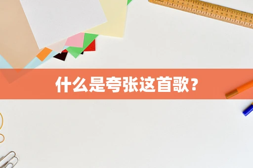 什么是夸张这首歌？