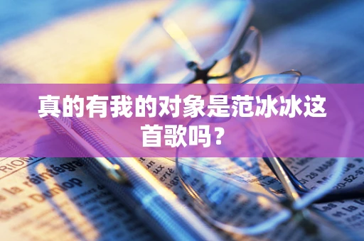 真的有我的对象是范冰冰这首歌吗？