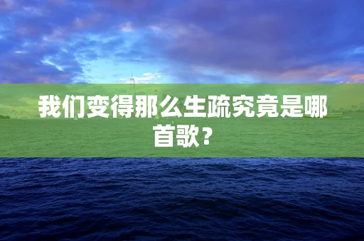 我们变得那么生疏究竟是哪首歌？