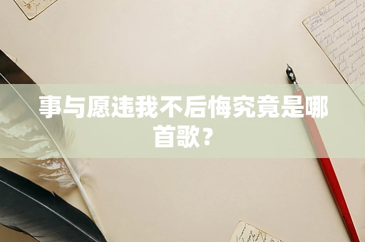 事与愿违我不后悔究竟是哪首歌？