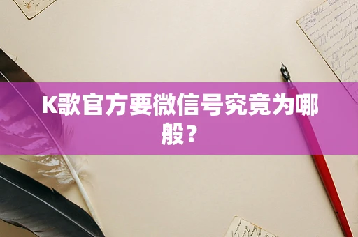 K歌官方要微信号究竟为哪般？