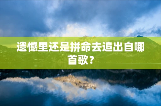 遗憾里还是拼命去追出自哪首歌？