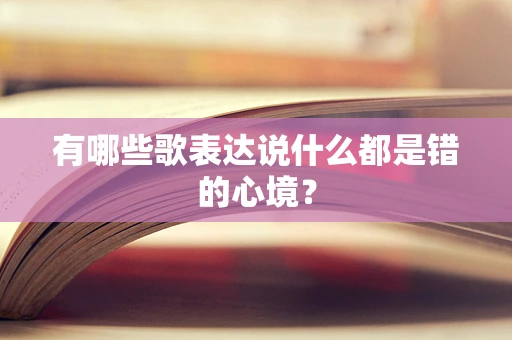 有哪些歌表达说什么都是错的心境？